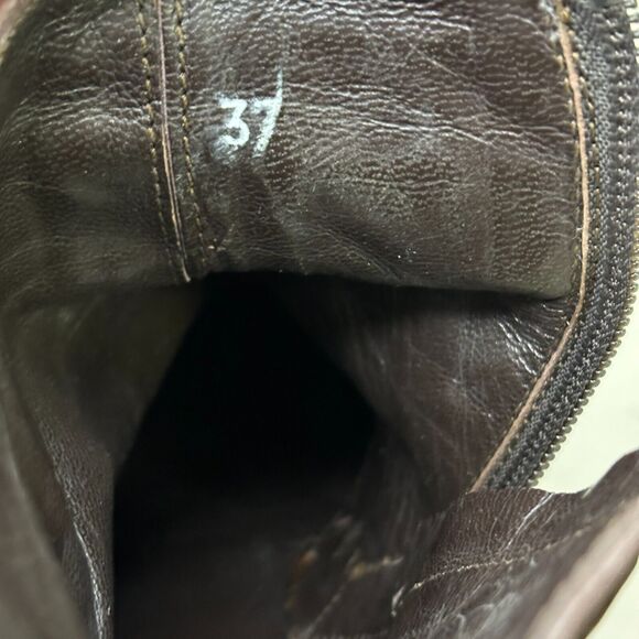 Triver Flight Gray Leather Wingtip Brogue Zip Ankle Bootie Womens Size 6.5/37 - Picture 11 of 11